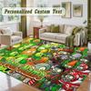 Crystal Velvet Square Rug Custom NamePlants vs. Zombie Pattern Non Slip Home Floor Decor Rug