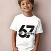SIX SEVEN Kids Cotton TShirtAdult Boys Girls Family Matching Casual TeeCartoon Number Character Print 67 Years Birthday Tops