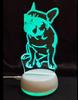 Xdorra Французский бульдог Ночной светильник Товары для французских бульдогов Разное 3D Иллюзия Настольная лампа Многоцветный светодиодный знак Подарок на новоселье Подарок на день рождения Комната
