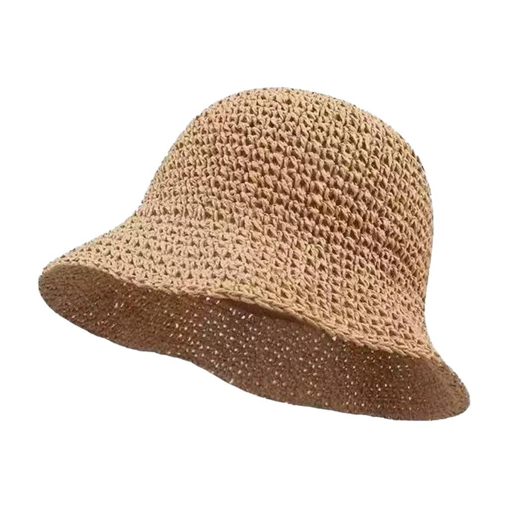 Out Hollow Woven Grass Fishermans Hat Summer Outdoor Leisure Beach Hats Ladies Casual Breathable Bucket Cap Flat Caps