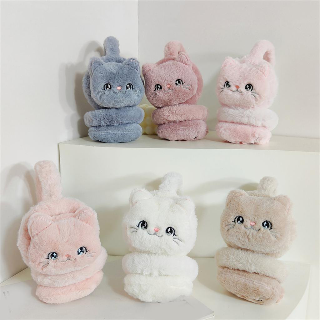 Плюшевые наушники для девочек и детей, меховая повязка на голову для согревания ушей на зиму, рождественские, новогодние, подарки на день рождения