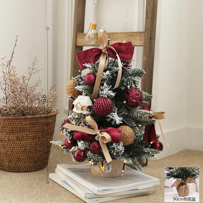 Mini Christmas Tree Decor Desk Window Display PE PVC Snowy Xmas 45cm 60cm 90cm