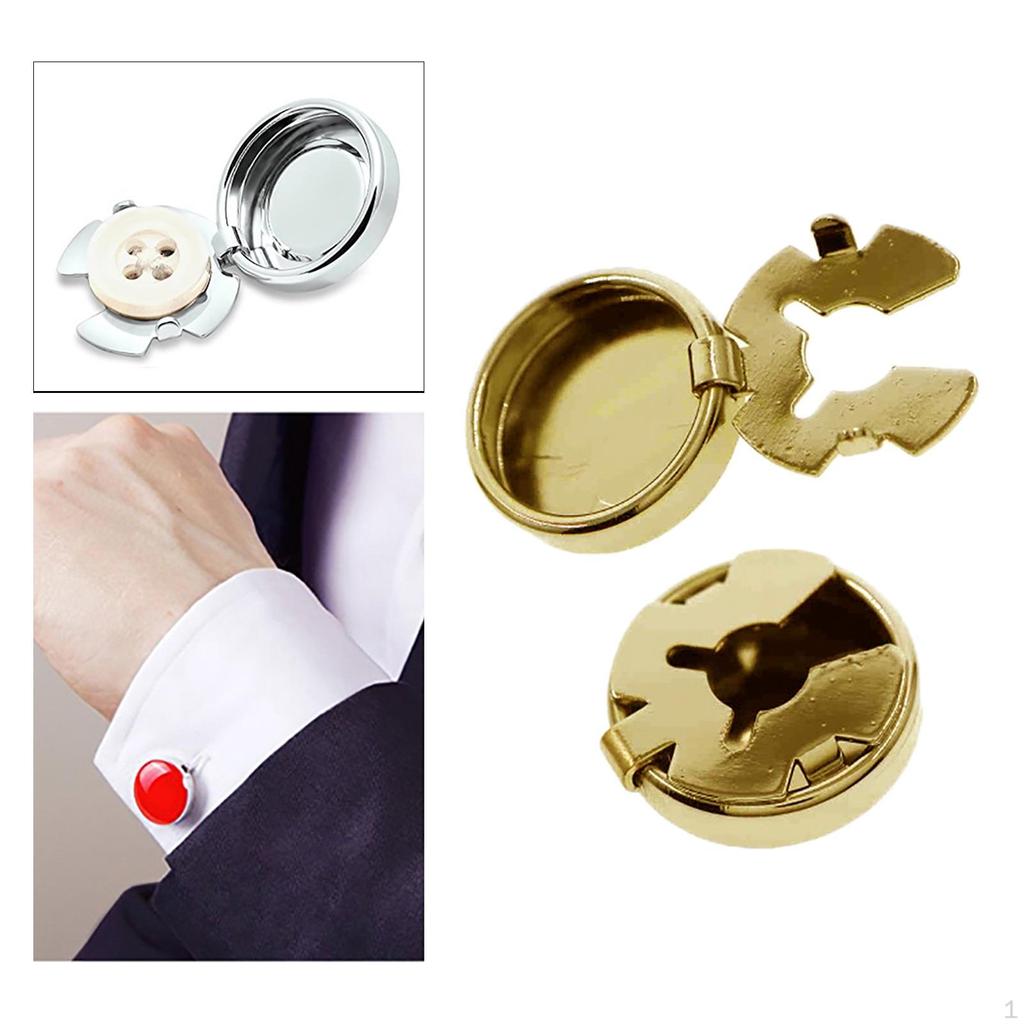 2Pcs Cufflinks for Men, Covers Shirts Round Polished Shirt Accessories