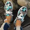Мода 2024 Женские кроссовки Печать Холщовые Легкие Кроссовки Без Застежек Дышащие Мокасины Повседневная Обувь для Женщин