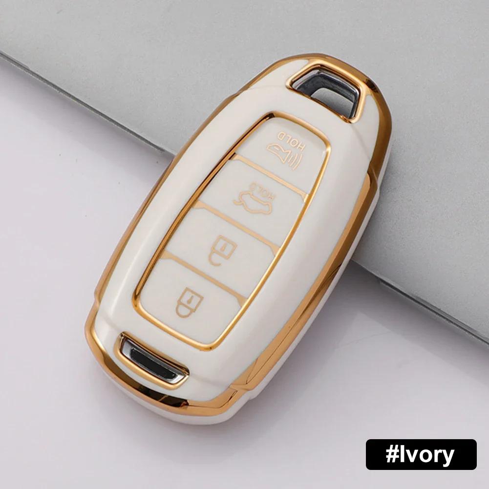4 Buttons Car Key Case Cover Keychain for Hyundai I30 Ix35 KONA Encino Solaris Azera Grandeur Ig Accent Santa Fe Palisade