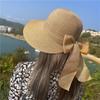 Bowknot Beach Cap Wide Brim Straw Hat Summer Panama Cap for Women