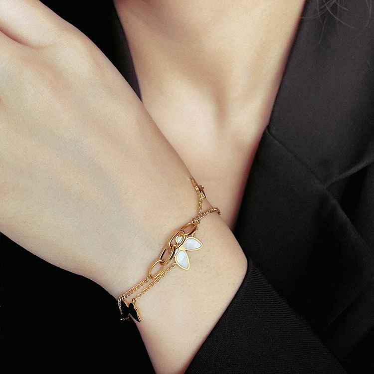 Модный женский браслет-бабочка из титановой стали