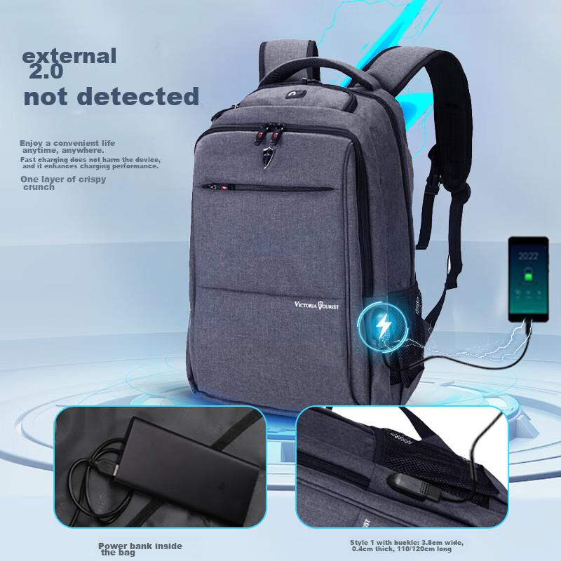 VICTORIATOURIST Laptop Backpack for Men, 16-Inch Notebook Bag, Large Capacity Student Backpack, Travel Business Backpack for Work Trips