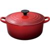 Чугунная кастрюля Le Creuset 20 см Вишнево-красная, совместима с газовой плитой, индукционной плитой, духовкой