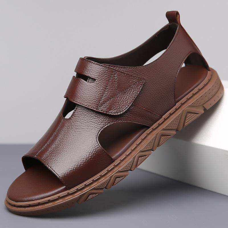 Men Leather Sandals Casual Shoes For Men High Quality Man Sandals Summer Outdoor Walking Men Sneakers Breathable Men's Sandals