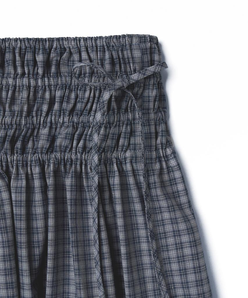 Tudment Check Tiered Skirt Navy