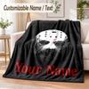Friday the 13th Jason Voorhees Custom Name Flannel Throw Blanket Soft Warm for Sofa Bed Indoor Home Use