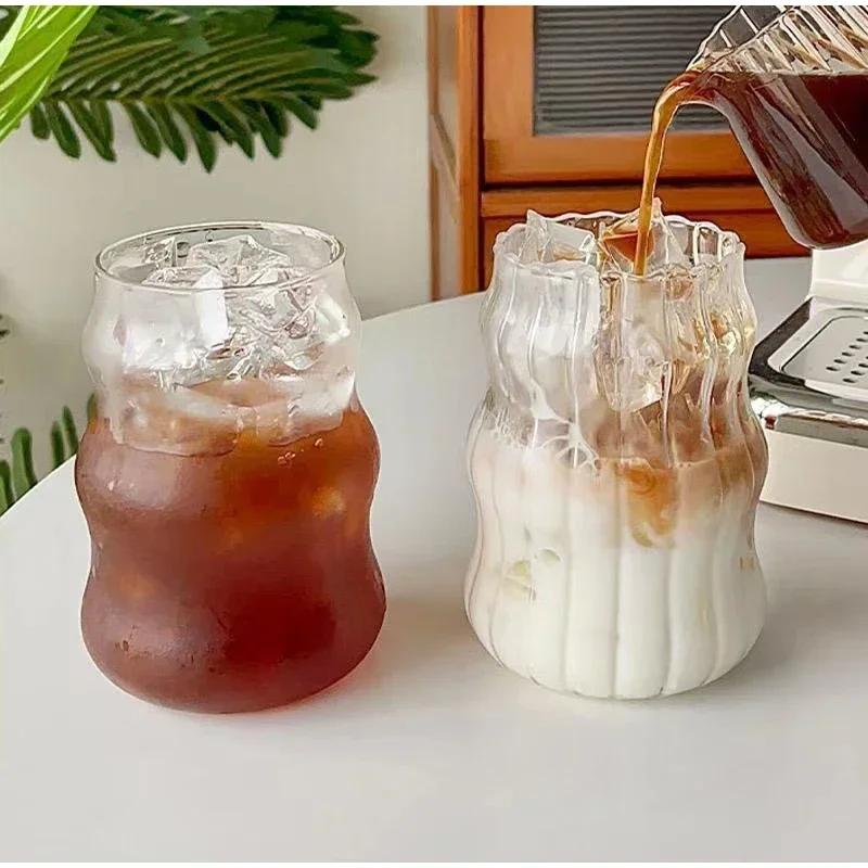 550ml Transparent Bubble Tea Glass Cups With Straws Beer Mugs Strawberry Milk Juice Pitcher Coffee Mug Drinkware Cup For Party