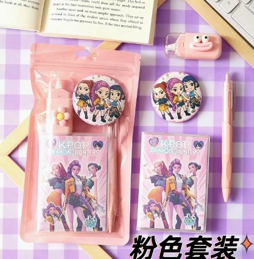 "Demon Hunter Girls" K-pop Stationery Set 4-piece High-value Appearance Student Learning Reward Stationery Gift