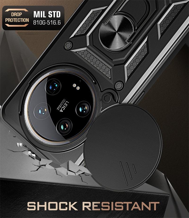 Для Xiaomi Mi 14 Ultra 5G чехол Slide Lens Armor Phone Case для Xiaomi Mi14 Ultra mi 14ultra 6.73 Магнитный держатель Кольцо Задняя крышка
