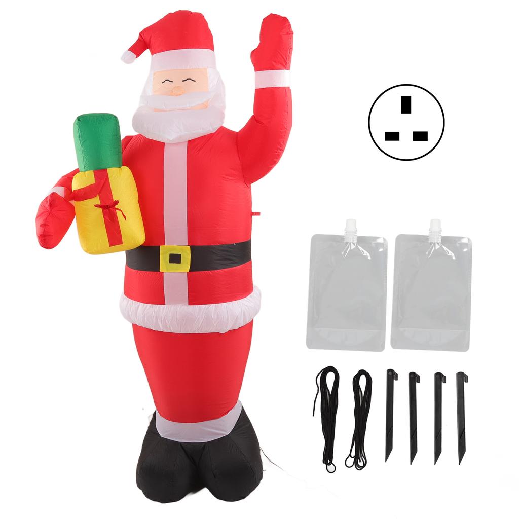 Надувная рождественская модель старика с подарочным пакетом в руке, светодиодный растущий надувной рождественский человечек для