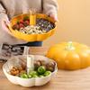 Pumpkin Snack Holder Halloween Divided Serving Tray with Lid 3 Compartments Fork Storage Easy To Clean Serving Container for Fruits Nuts Candies
