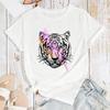 Summer Pure Cotton Women's Printed Lightning Tiger Loose Large Round Neck Short Sleeved T-Shirts Women’s