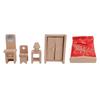 Wooden Dollhouse Bedroom Furniture Set Simulation Miniature Furniture Toy Set Pretend Play Furniture
