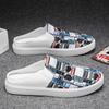 2025 Canvas Half Shoes For Men Mules Slip On Flats Summer Backless Loafers Slippers Man Slides Mens Semi-Drag Beach Casual Shoes
