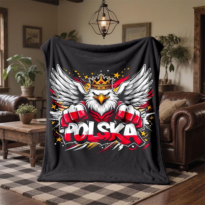 Poland Print Flannel Blanket Soft Warm Sofa Bed Throw Blanket For Home Office Bedroom