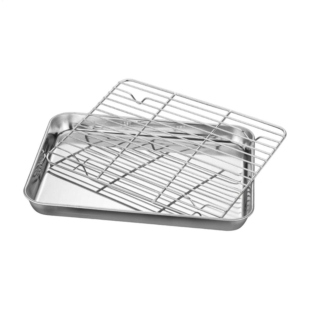 Набор противней с removable cooling rack Non-Stick Square Stainless Steel Baking Pan для кухни, готовки, уличного стола, тележки
