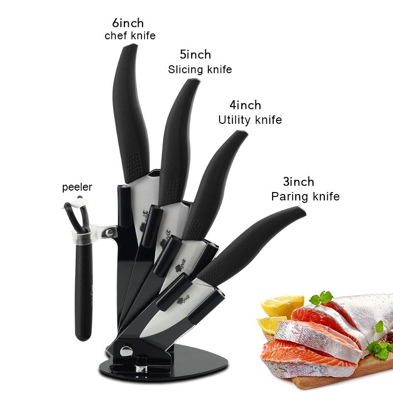 Ceramic Knives Kitchen Knives 3 4 5 6 Inch Chef Knife Cook Set+peeler White Zirconia Blade