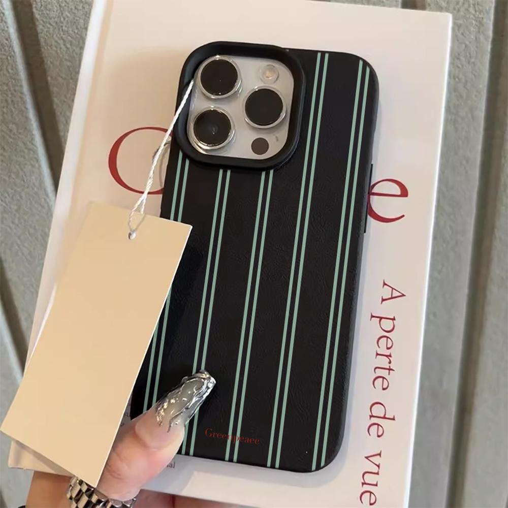 Pink Stripe Print Summer Phone Case For iPhone 16 15 14 13 17 Air Pro Max Plus 12 11 13 Pro XS XR Shockproof Soft Bumper Cover