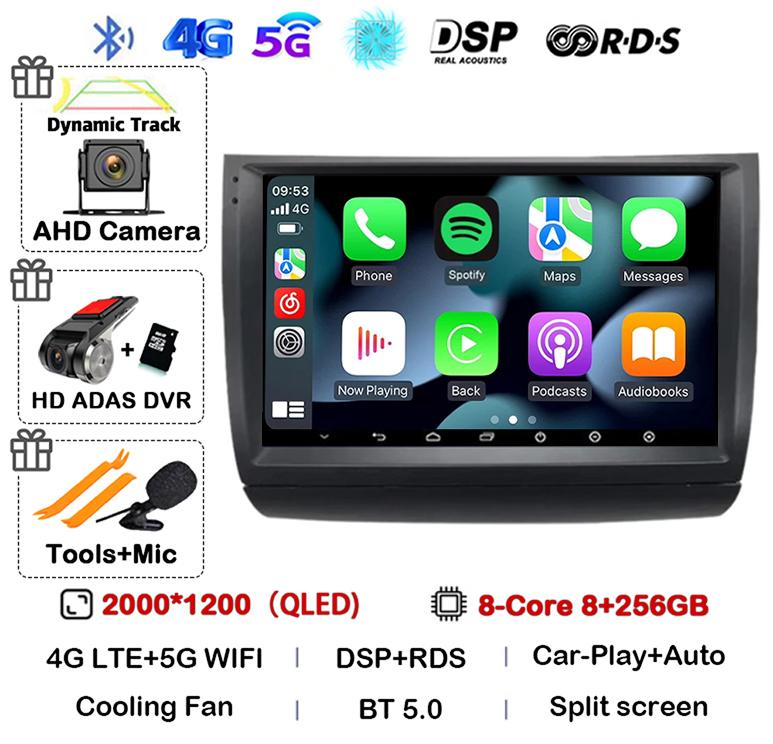 Android 14 Carplay Auto WIFI+4G автомобильное радио для Toyota Prius 20 2002-2009 мультимедийный проигрыватель GPS стерео 360 камера головное устройство аудио