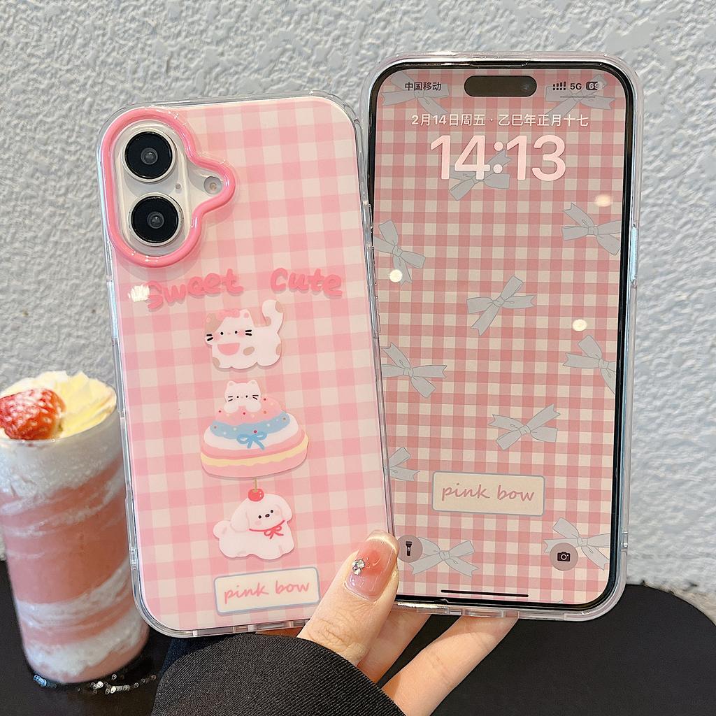Милый чехол для кошки и собаки для iPhone 16Pro, прозрачный, эстетичный, стильный, мягкий, прочный, симпатичный, ударопрочный защитный чехол из ТПУ для iPhone 13, 14, 15, 16 Pro Max
