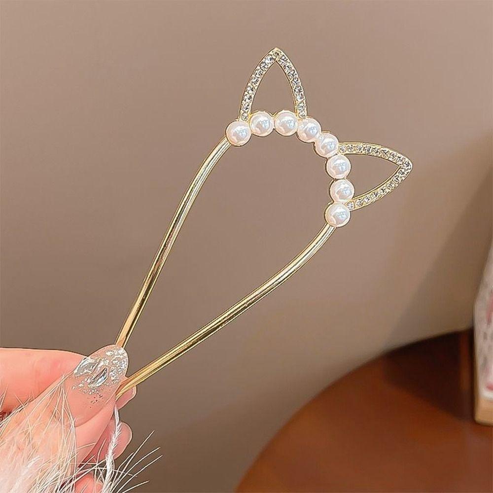 U-shaped Pearl Hairpin Headdress U-shaped Hairpin New Pearl Pendant HairClip Women Girl