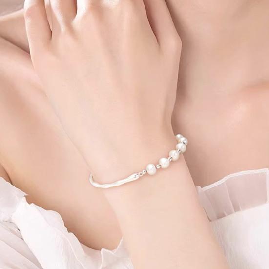 Женский браслет из искусственного жемчуга, гладкие бусины, полубраслет, полубраслет, звено, пэчворк, наручные украшения для выпускного вечера, ежедневные подарки