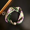 Silk Magnetic Buckle Scarf: Luxurious, Versatile Mulberry Silk for Women's Spring/Summer Neck Protection
