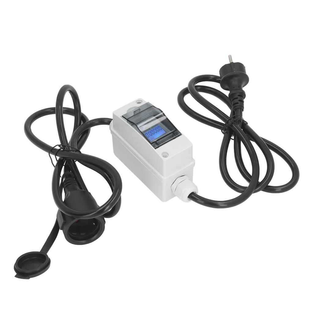 Мобильный цифровой счетчик электроэнергии IP65 Водонепроницаемый портативный ЖК-дисплей Монитор потребления электроэнергии