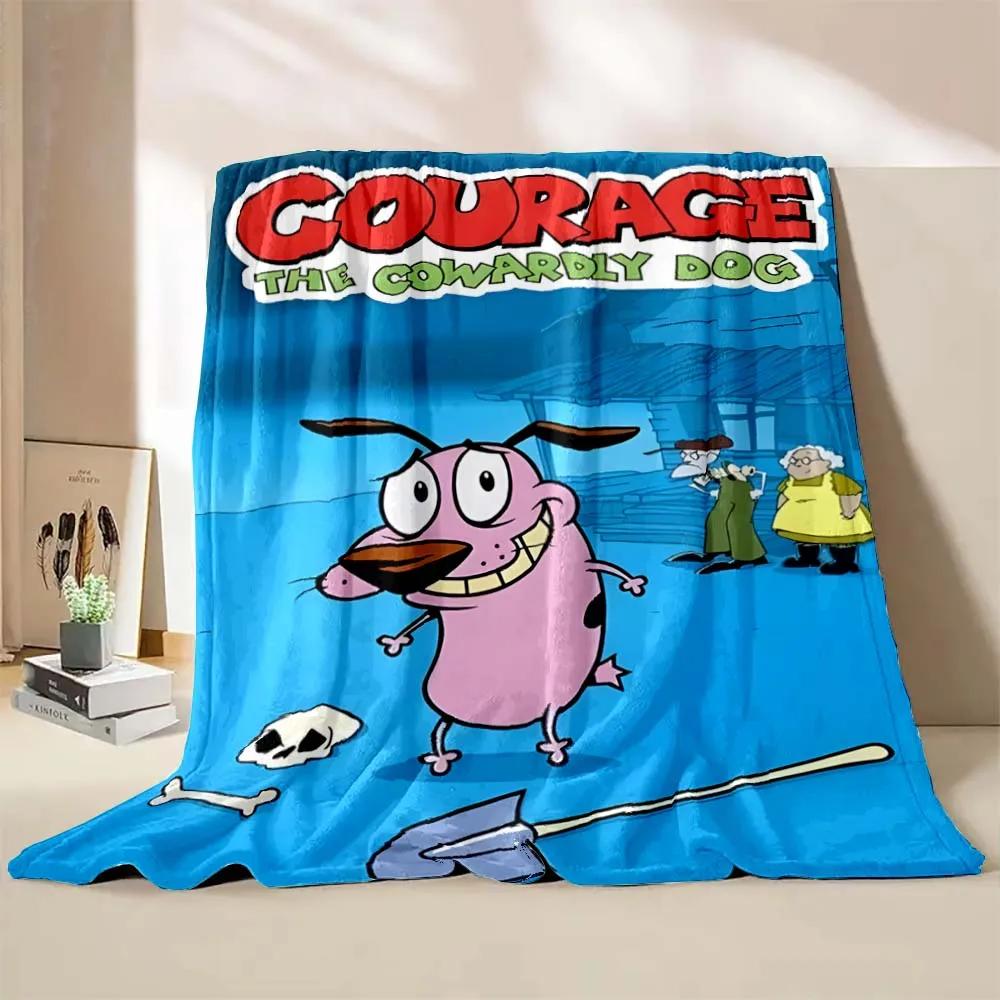 6 Размеров C-Courage Трусливый Пес Принт Плед Теплый Мягкий и Удобный Домашний Дорожный Плед Покрывало для Дивана Кровати Подарок