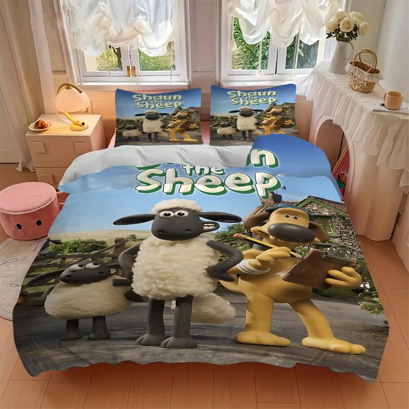3pcs Sheep, Farm Bedding Set. Soft and Comfortable with No Core Included (1x Duvet Cover + 2x Pillow Covers) yy251031098