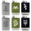 Silver Green Black White Whiskey Flask - Portable, Food Grade 304 Stainless Steel