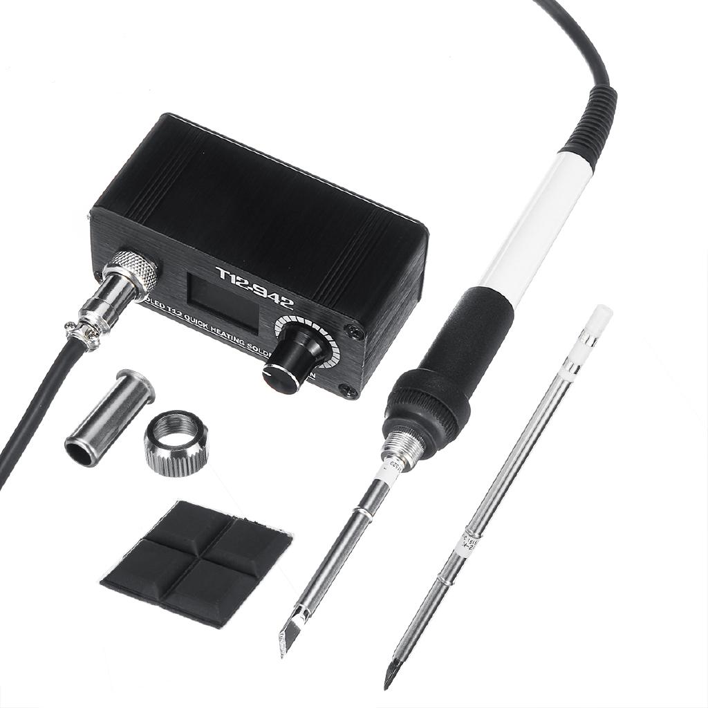 AC 100V-240V T12-942 T12-907 OLED Цифровая паяльная станция Мини-ручка с паяльными жалами T12-K Инструмент для пайки