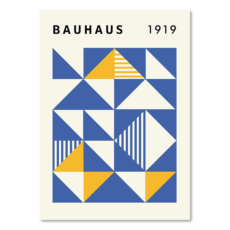 Abstract Bauhaus Geometry Posters Modern 1919 Mid Century Canvas Paintings Wall Art Pictures Prints for Living Room Home Decor