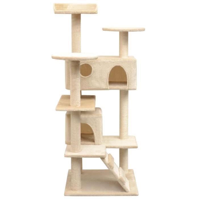 Arbre à chat - vidaXL - 125 cm - Beige - Griffoirs en sisal - Intérieur
