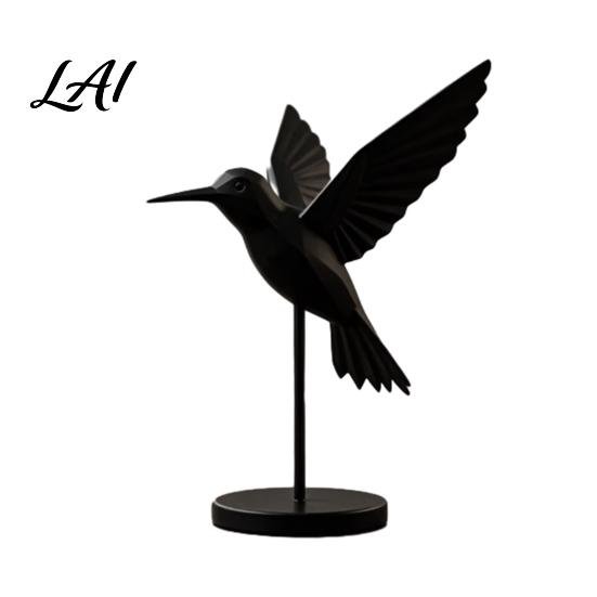 Spread Wings Bird Decoration Geometric Low-Poly Hummingbird Figurine 3D Printed Modern Statue Unique Gift Artistic Figurine for Home Office