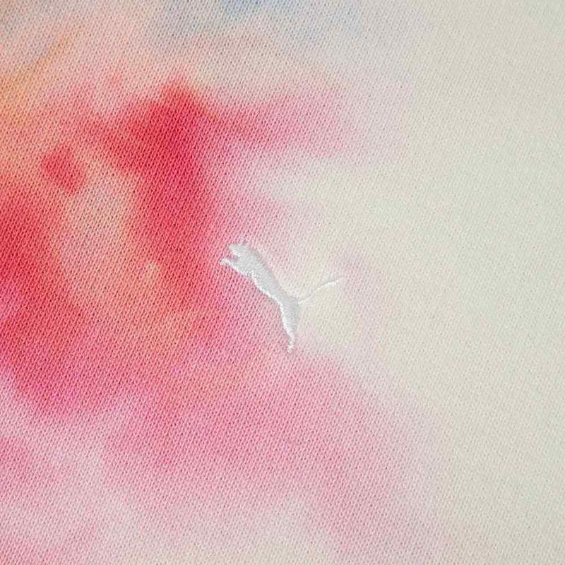 Puma Mmq Series Tie Dye Hoodie With Drawstring Unisex Tops White 539575-02