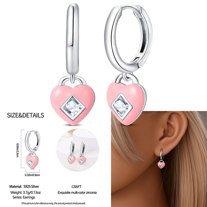 925 Sterling Silver Christmas Cane Wreath Tree Leaves Bells Earrings Red Bow for Women Creative Jewelry Christmas Themed Gifts