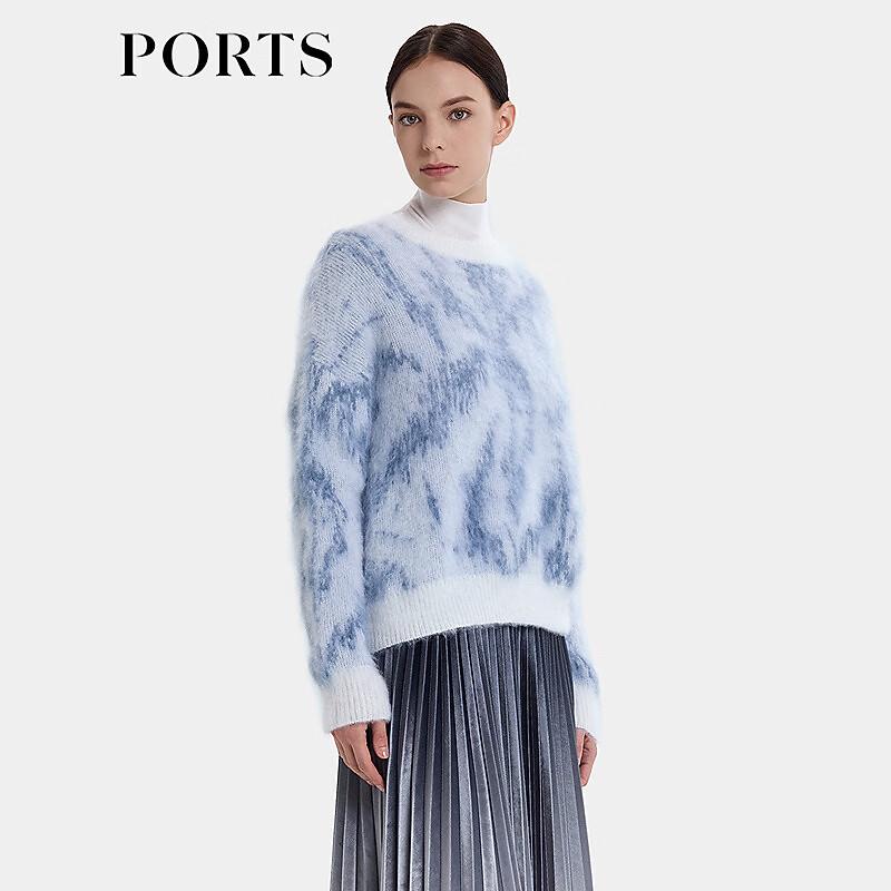 Ports Женский вязаный свитер с длинным рукавом и круглым вырезом