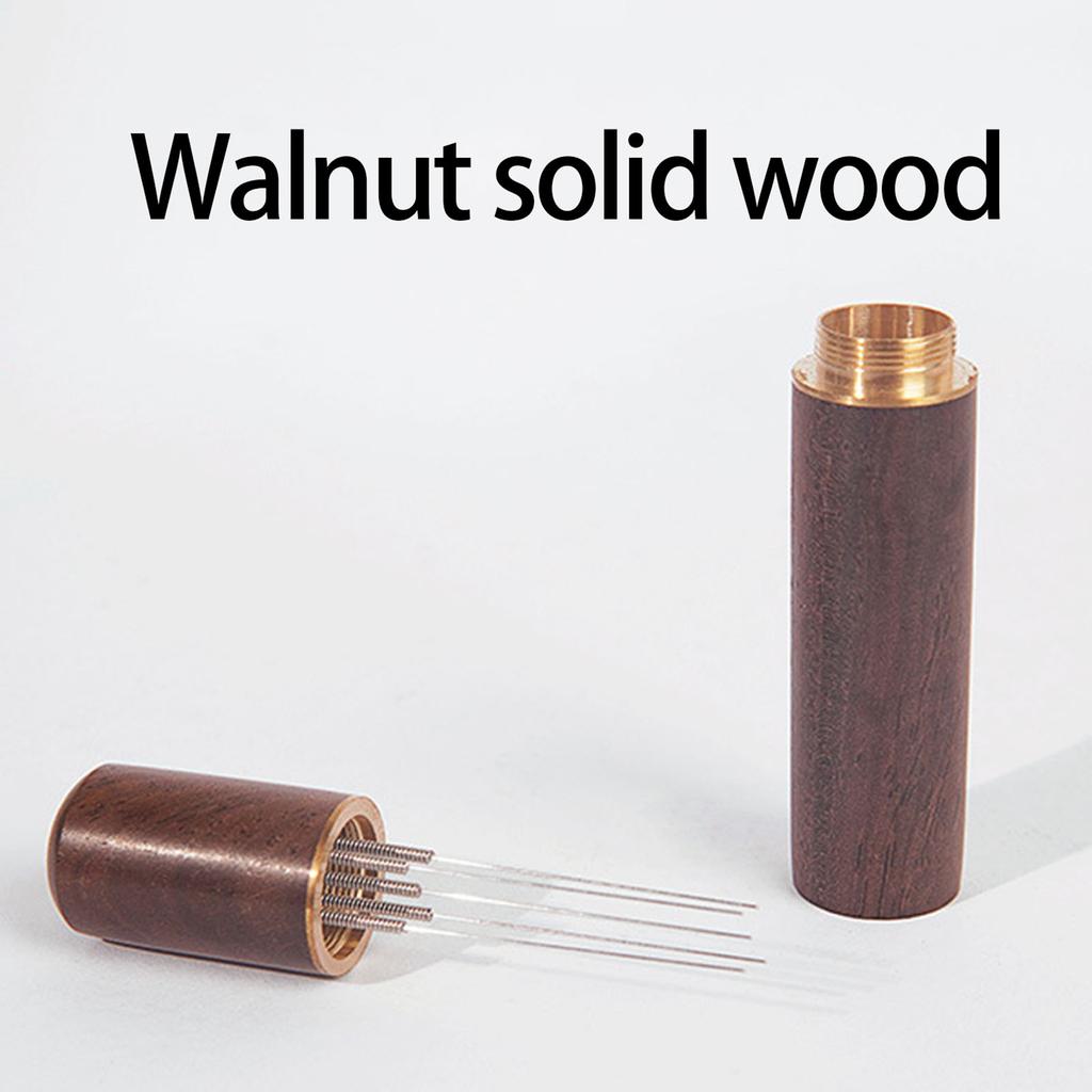 Деревянная ручка Растворитель комков кофе Профессиональный 8 игл из нержавеющей стали Миниатюрный инструмент для перемешивания Кухонный гаджет