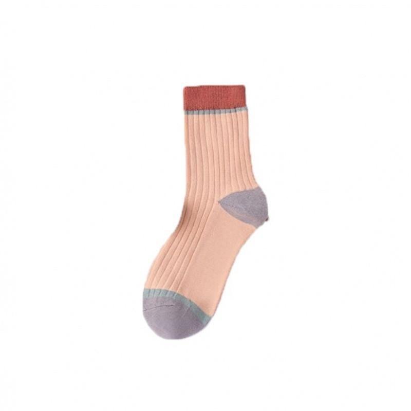 New Autumn Winter Versatile Western Style Socks Korean Vertical Striped Mid Tube Socks Keep Warm Mid Calf Socks