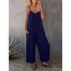 Solid Color U-neck Sleeveless Jumpsuit Women's Pure Color U-Neck Sleeveless Jumpsuit