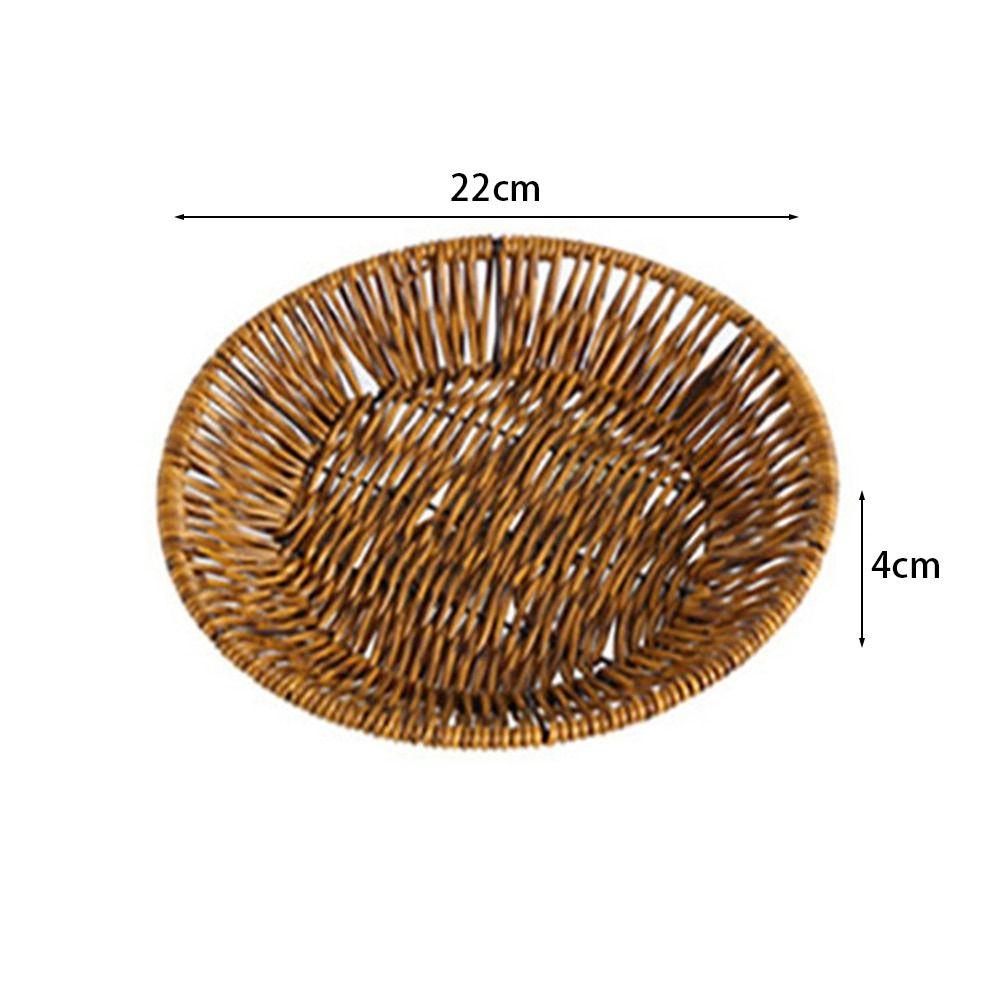 1 шт., корзина для завтрака, хлеба, еды, плетеная вручную, из ротанга, пластиковая корзина из ротанговых нитей