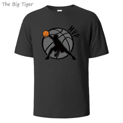 Баскетбольная футболка MVP с принтом, повседневная, из хлопка, мягкая, с круглым вырезом, из дышащей ткани, унисекс, базовая, для повседневной носки, мужская футболка