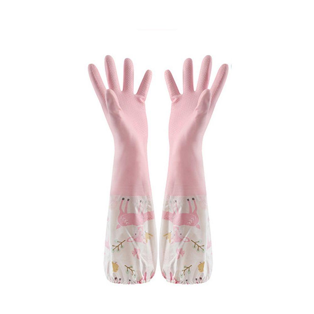 Durable Household Cleaning Plush Elastic Band Kitchen Accessories Dishwashing Tools Sleeve Gloves AVE